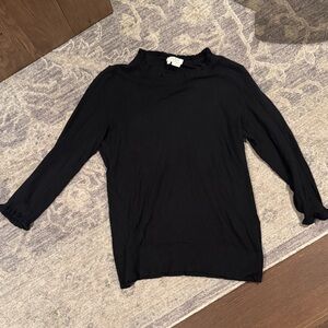 Kate Spade Black Sweater with Ruffles - Cashmere Blend